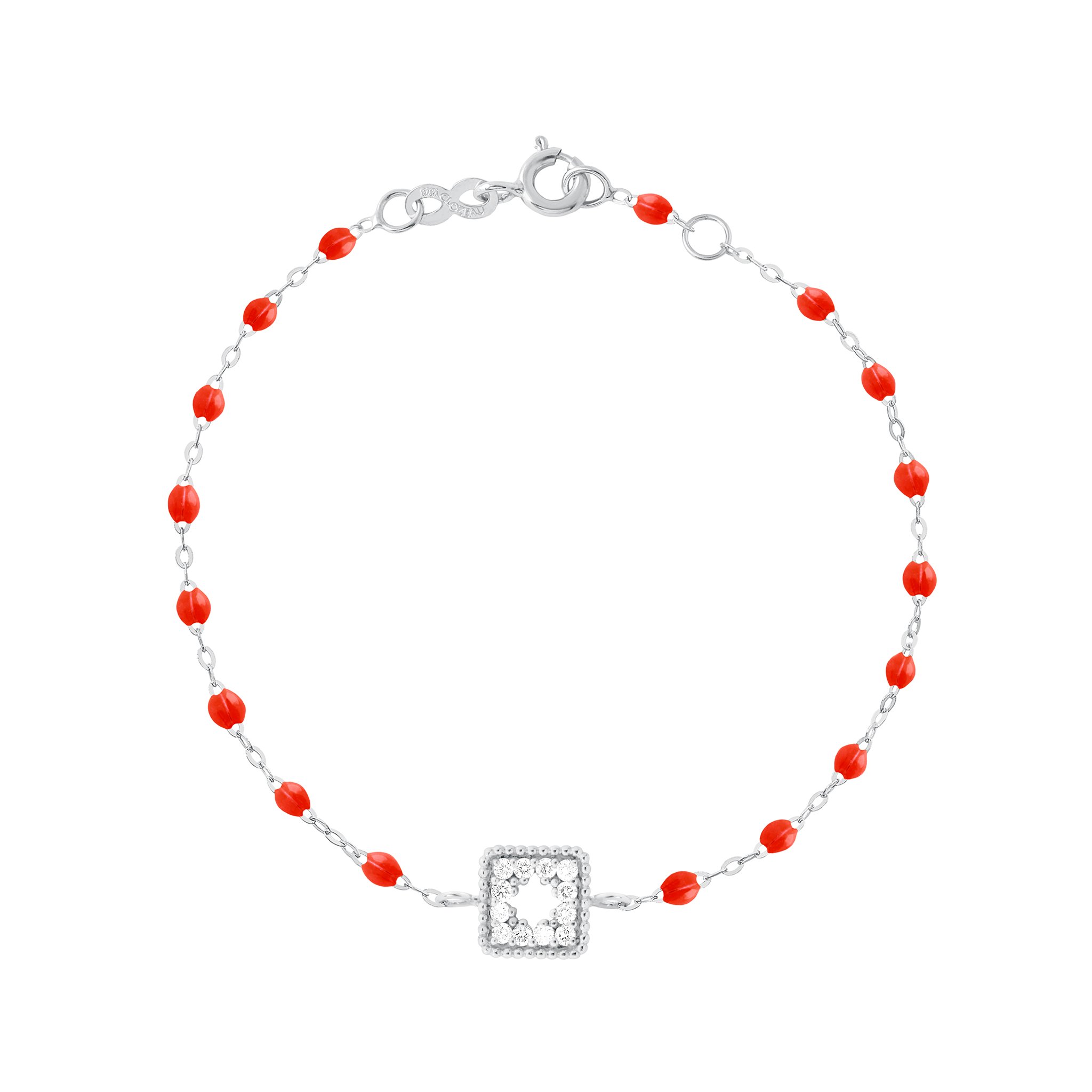 Bracelet corail Trésor, diamants, or blanc, 17 cm pirate Référence :  b3tr001g5817di -1