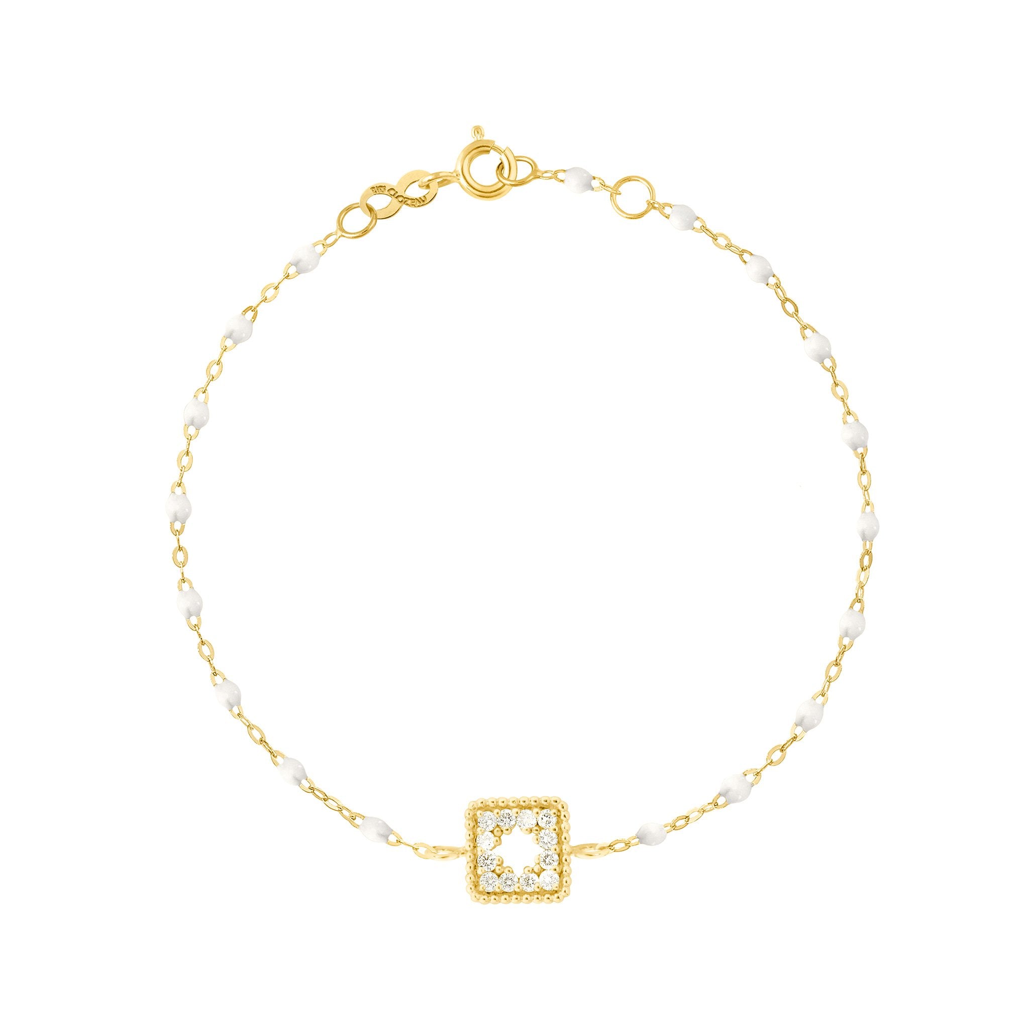 Bracelet blanc Trésor, diamants, or jaune, 17 cm pirate Référence :  b3tr001j0117di -1