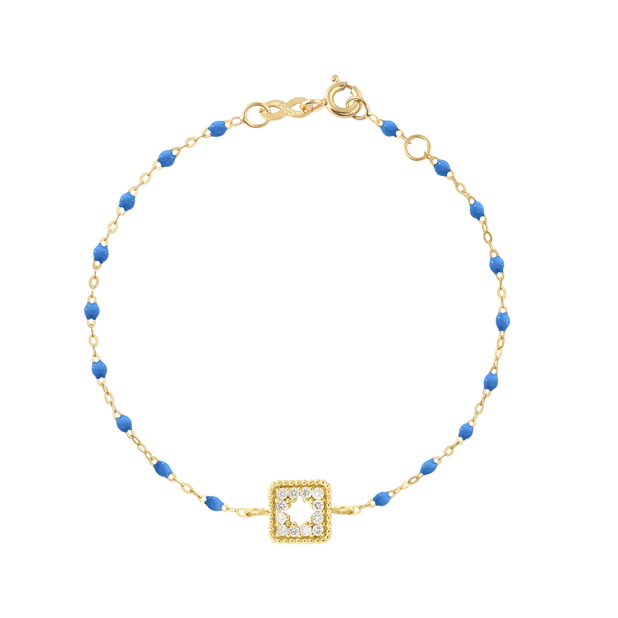 Bracelet bleu fluo Trésor, diamants, or jaune, 17 cm  Référence :  b3tr001j0417di -1