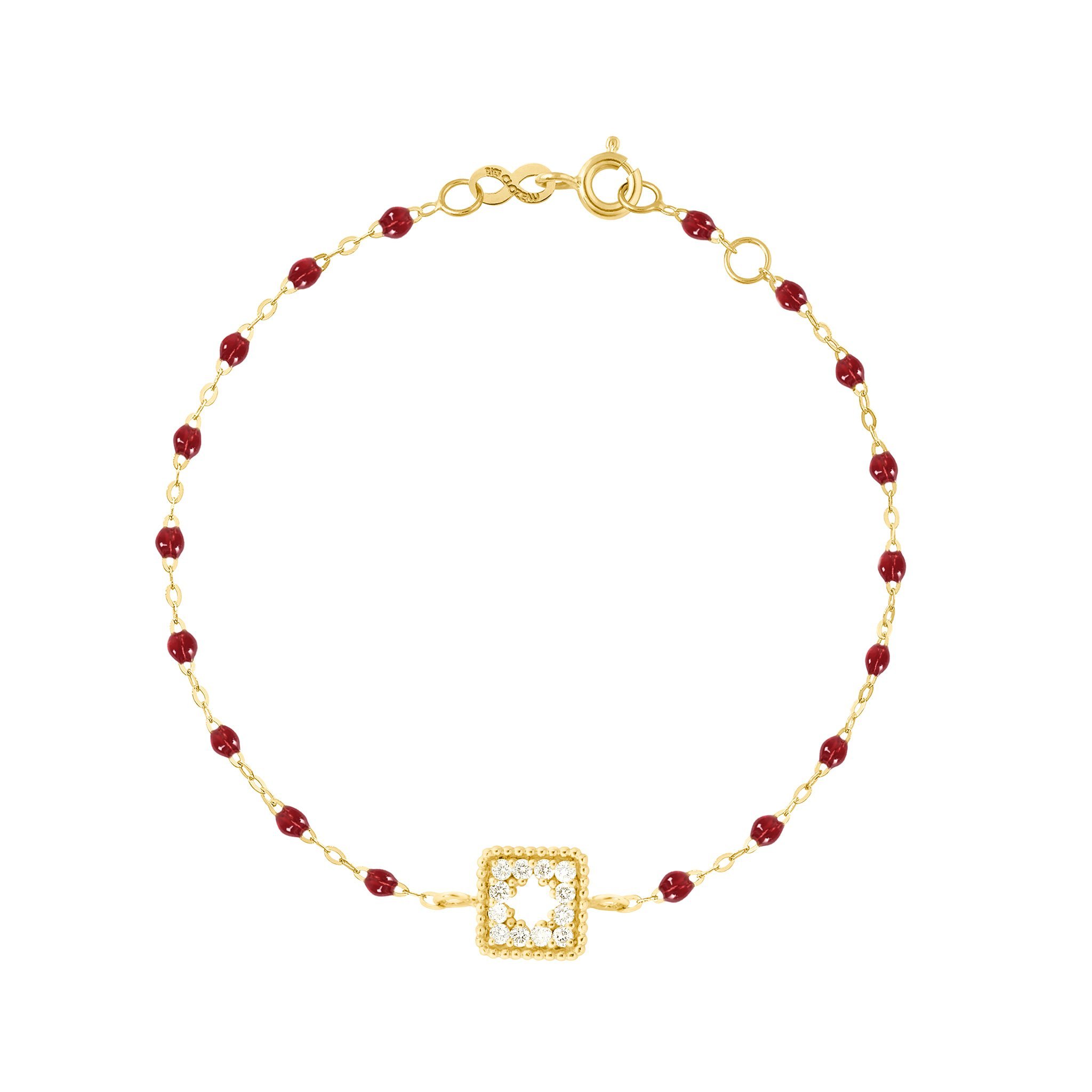 Bracelet rouge Trésor, diamants, or jaune, 17 cm pirate Référence :  b3tr001j3017di -1