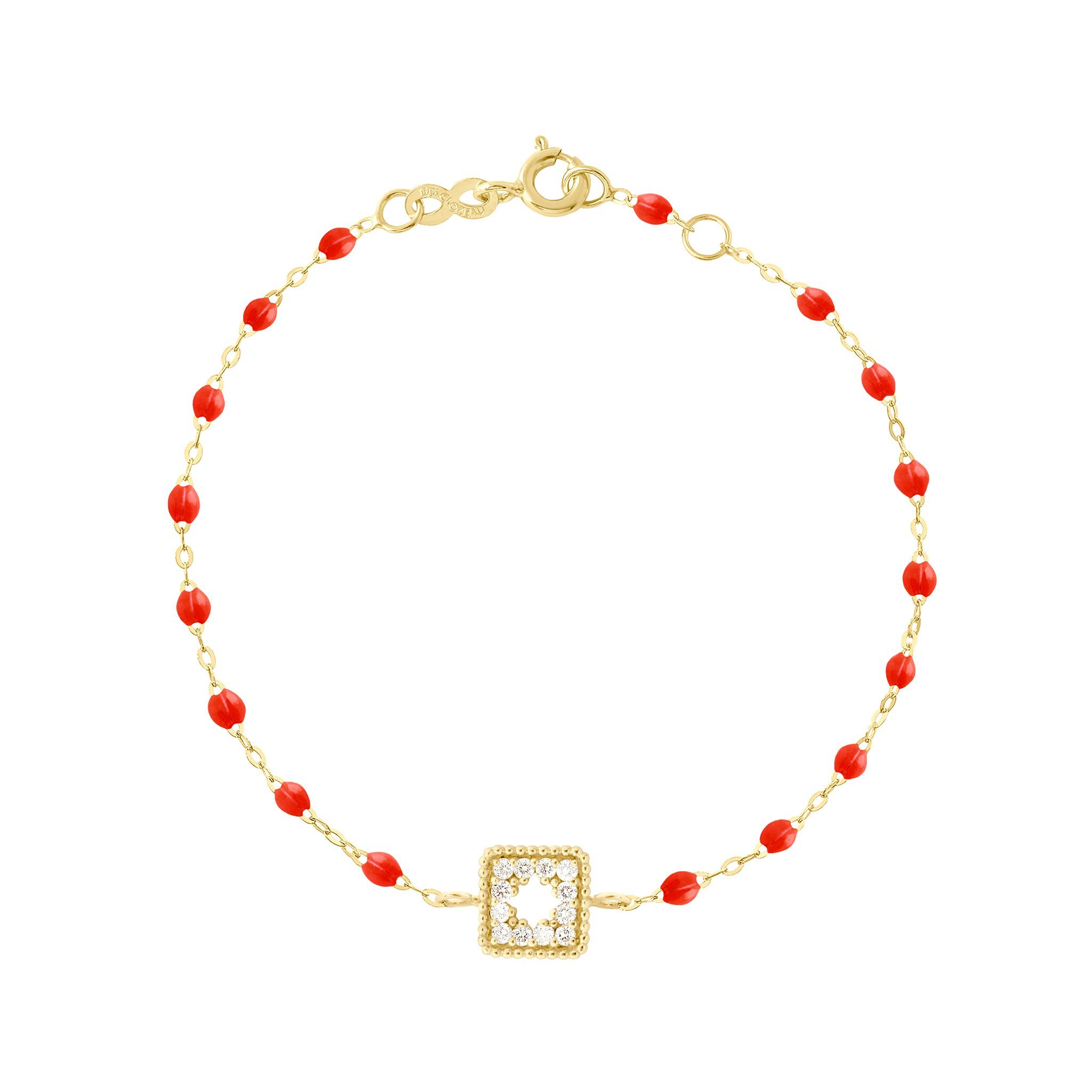 Bracelet corail Trésor, diamants, or jaune, 17 cm pirate Référence :  b3tr001j5817di -1