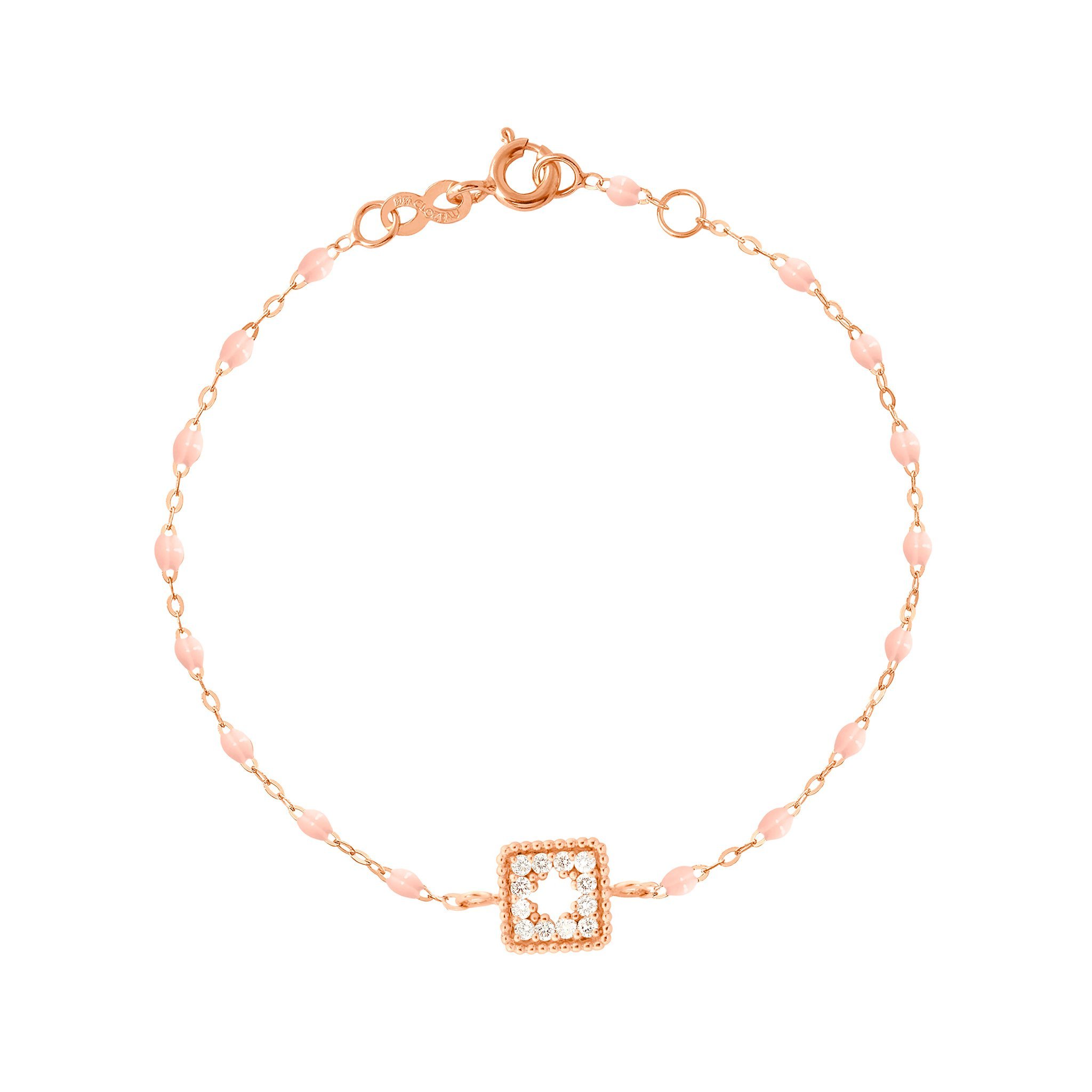 Bracelet rose bébé Trésor, diamants, or rose, 17 cm  Référence :  b3tr001r2817di -1