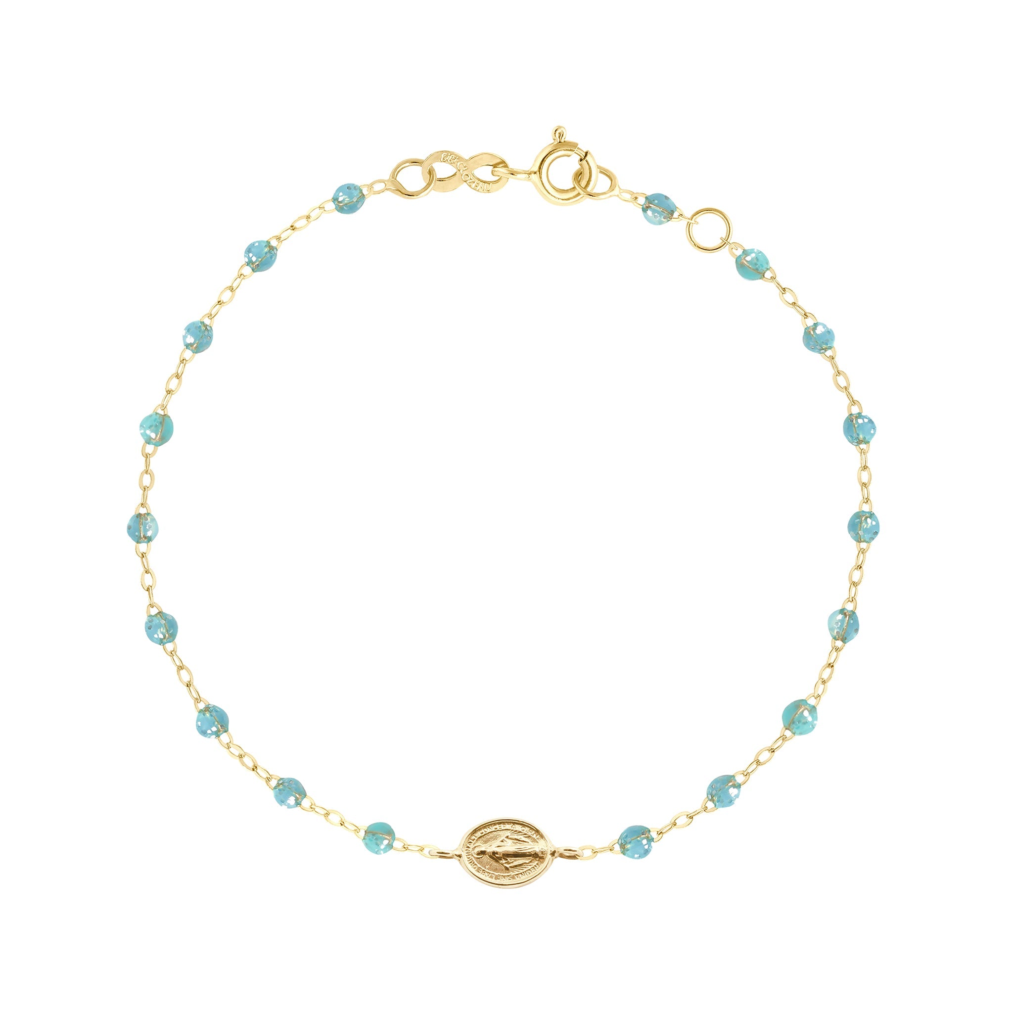 Bracelet aqua Madone or jaune, 17 cm madone Référence :  b3vi002j6217xx -1