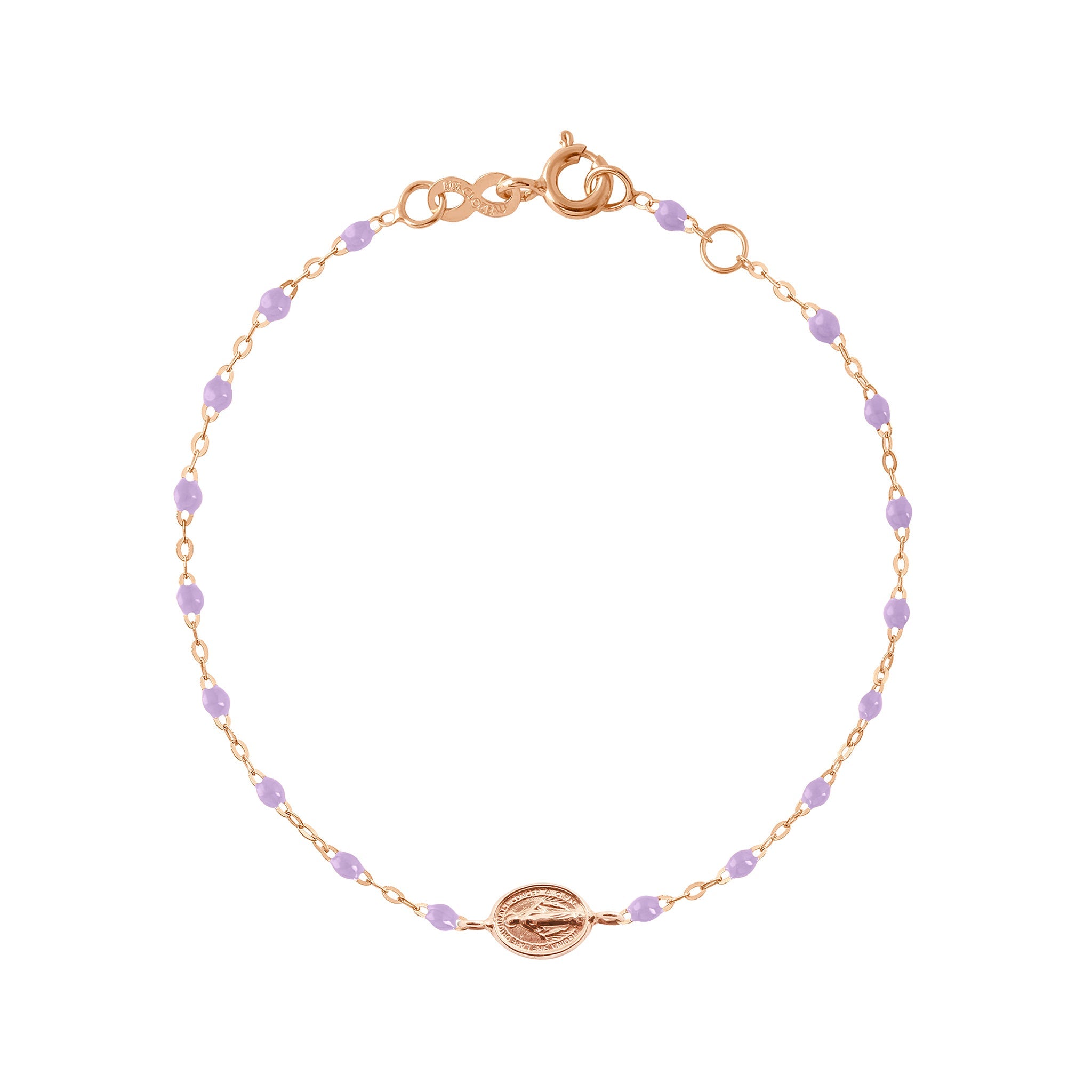 Bracelet enfant parme Madone or rose, 15 cm madone Référence :  b3vi002r1015xx -1