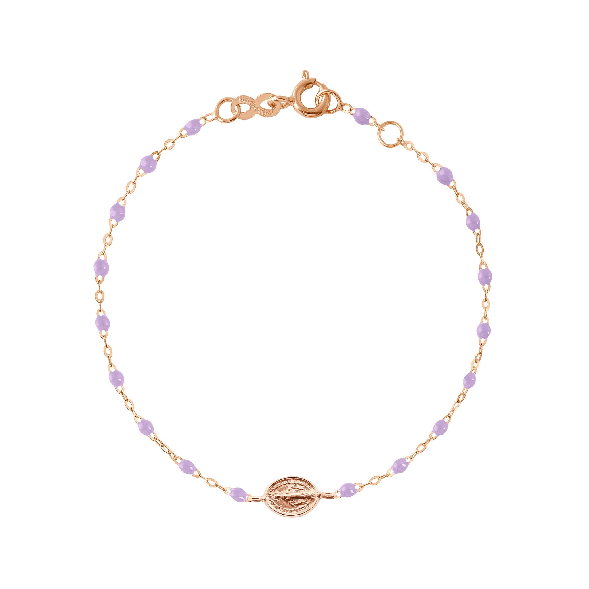 Bracelet parme Madone or rose, 17 cm madone Référence :  b3vi002r1017xx -1