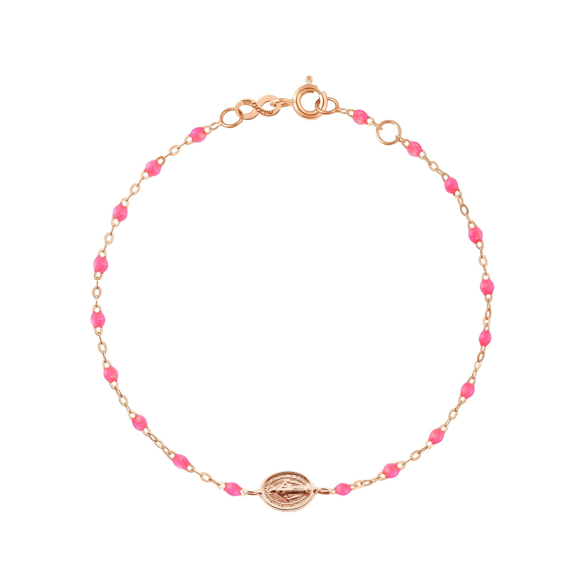 Bracelet rose fluo Madone or rose, 17 cm madone Référence :  b3vi002r2917xx -1