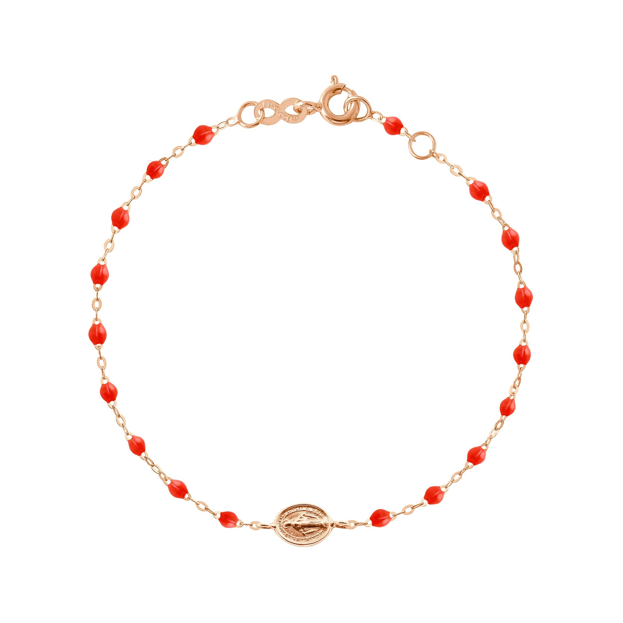 Bracelet corail Madone or rose, 17 cm madone Référence :  b3vi002r5817xx -1