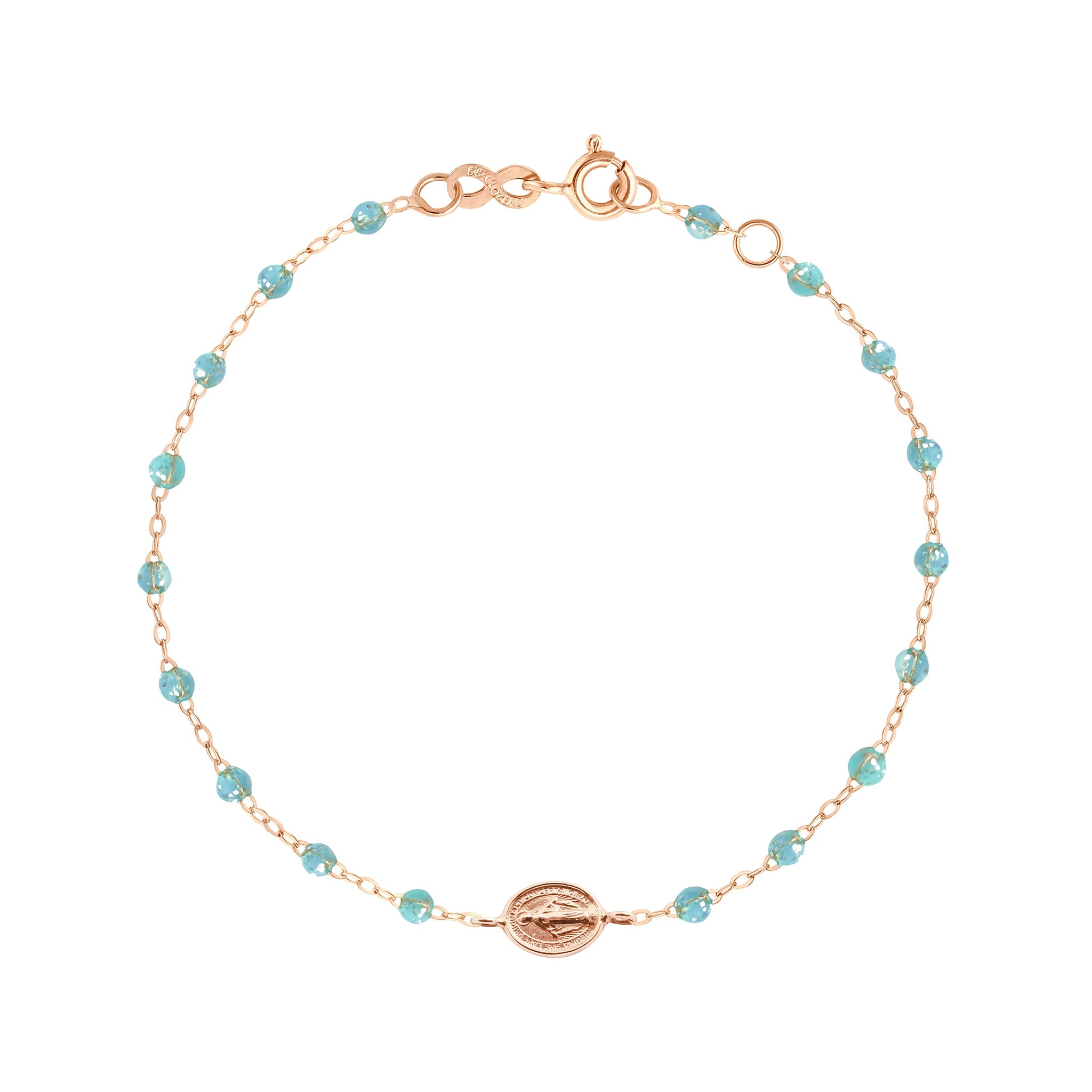 Bracelet aqua Madone or rose, 17 cm madone Référence :  b3vi002r6217xx -1