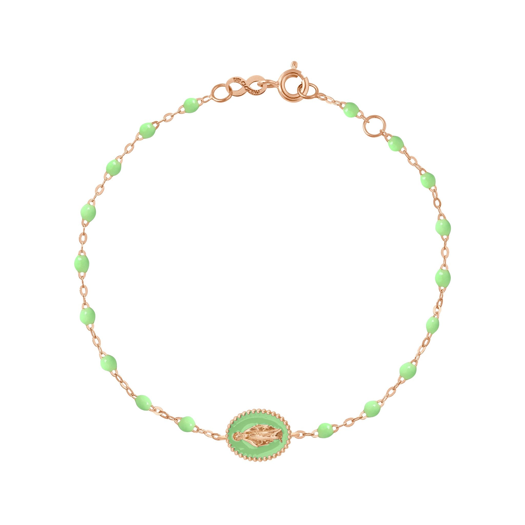 Bracelet Madone résine anis, or rose, 17 cm madone Référence :  b3vi004r5417xx -1