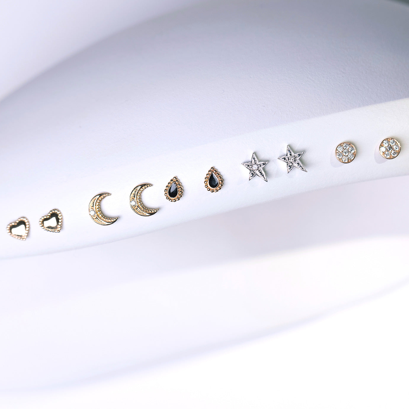 Boucles d'oreilles Etoile diamant, or blanc pirate Référence :  b4et003g00xxdi -3