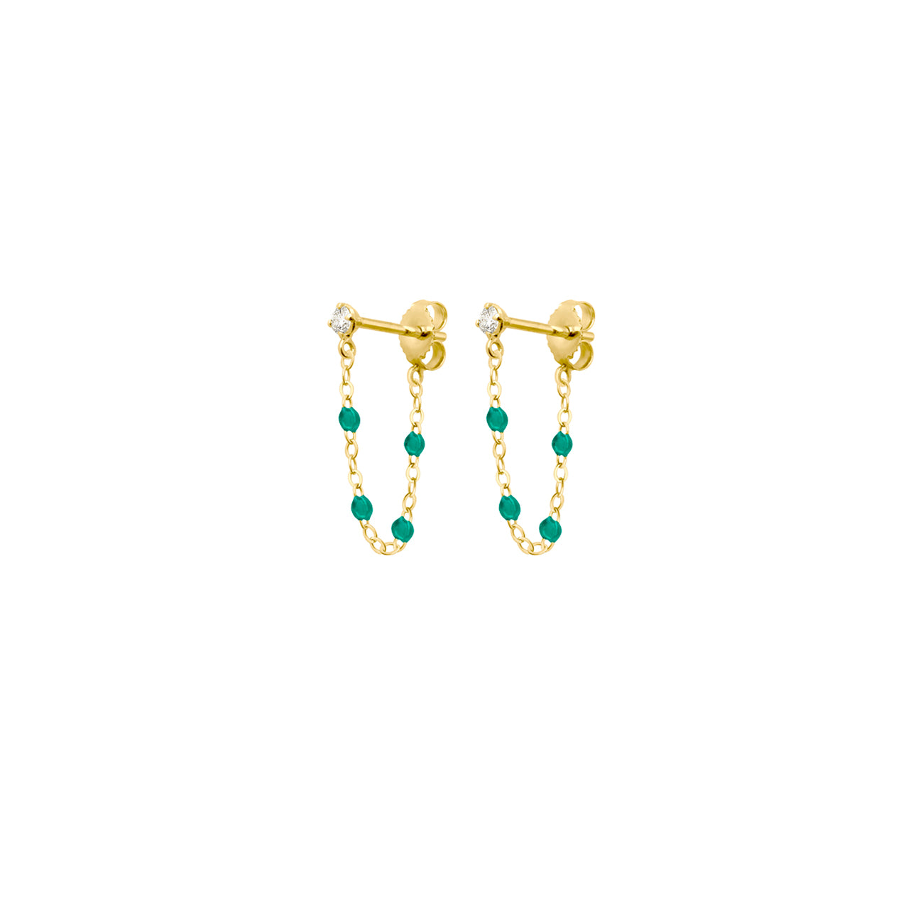 Boucles d'oreilles émeraude Gigi Suprême, or jaune, diamants gigi suprême Référence :  b4gs001j35xxdi -1