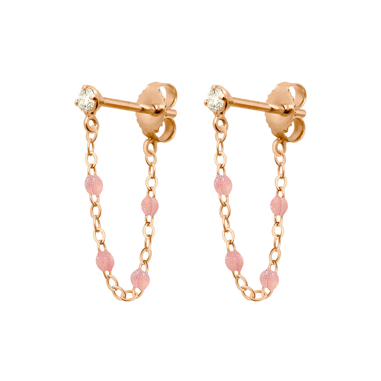 Boucles d'oreilles blush Gigi Suprême, or rose, diamants gigi suprême Référence :  b4gs001r63xxdi -1