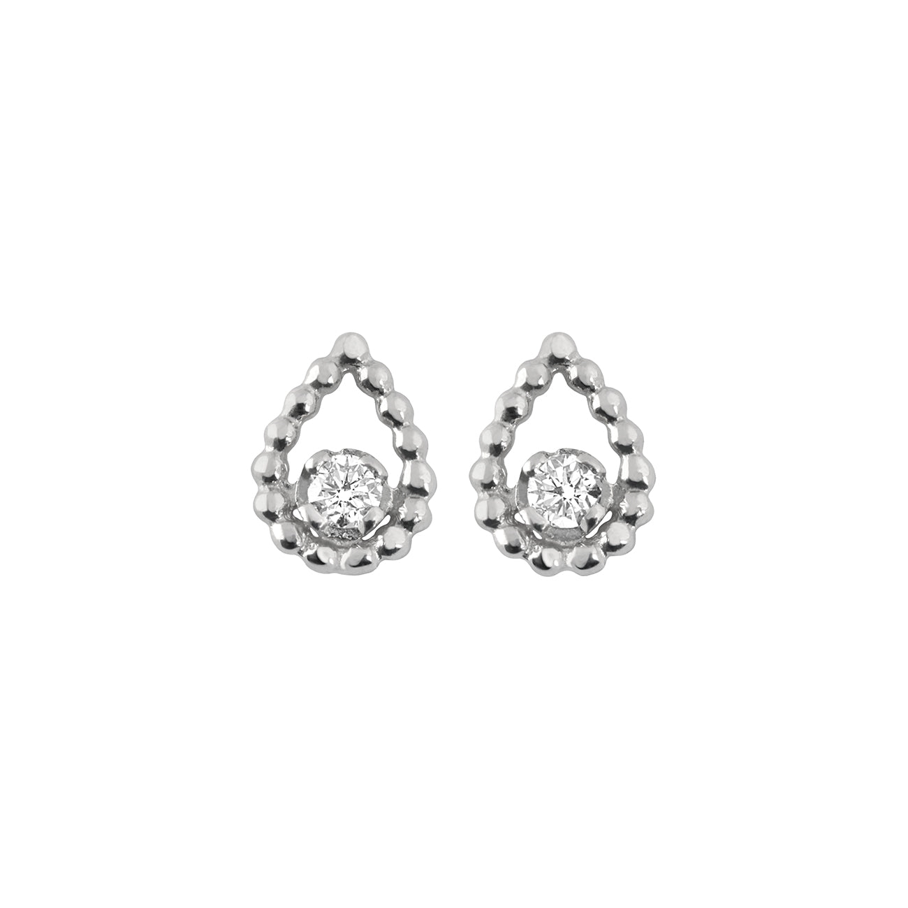 Boucles d'oreilles Lucky Lotus, diamants, or blanc lucky Référence :  b4lk001g00xxdi -1