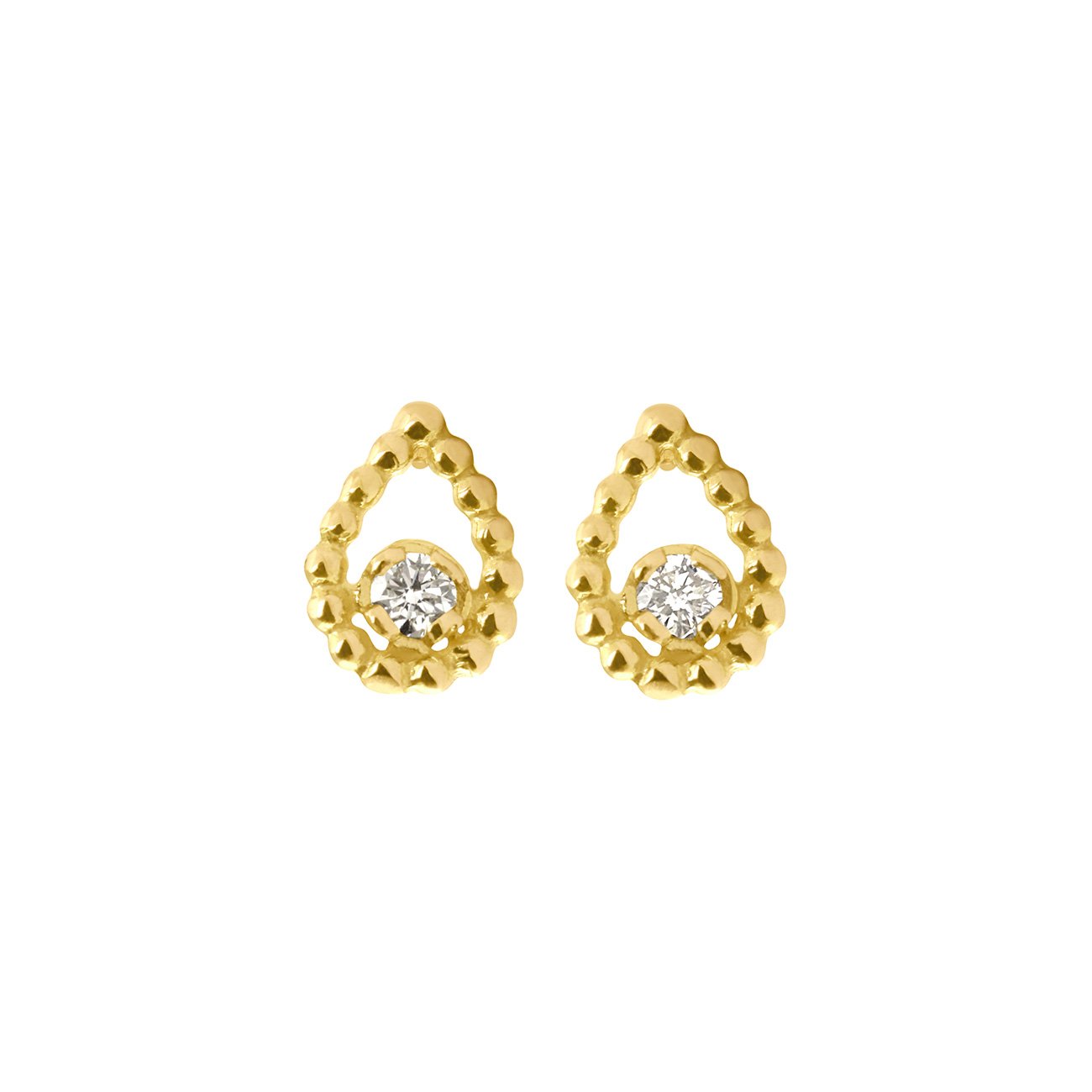 Boucles d'oreilles Lucky Lotus, diamants, or jaune lucky Référence :  b4lk001j00xxdi -1