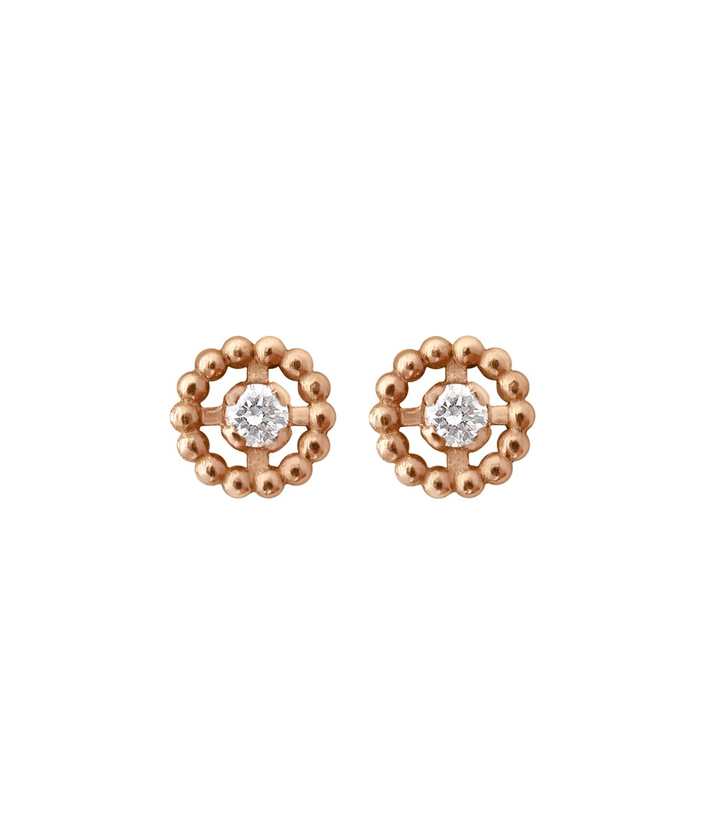 Boucles d'oreilles Lucky Puce diamants, or rose lucky Référence :  b4lk007r00xxdi -1