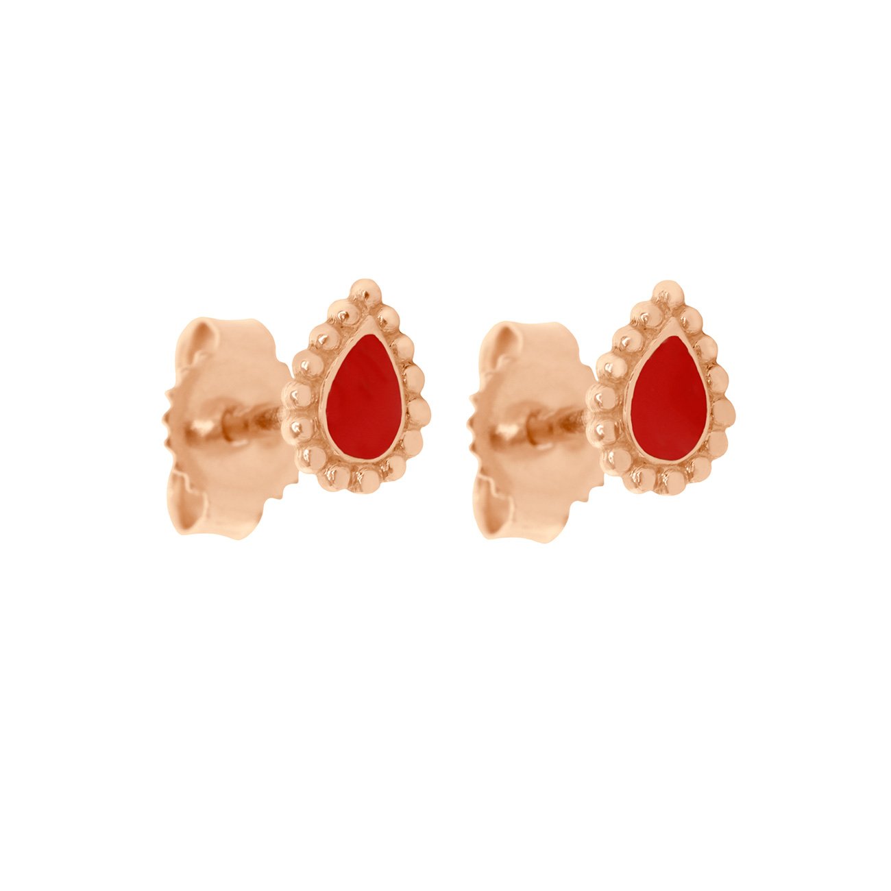 Boucles d'oreilles Lucky Cashmere coquelicot, or rose