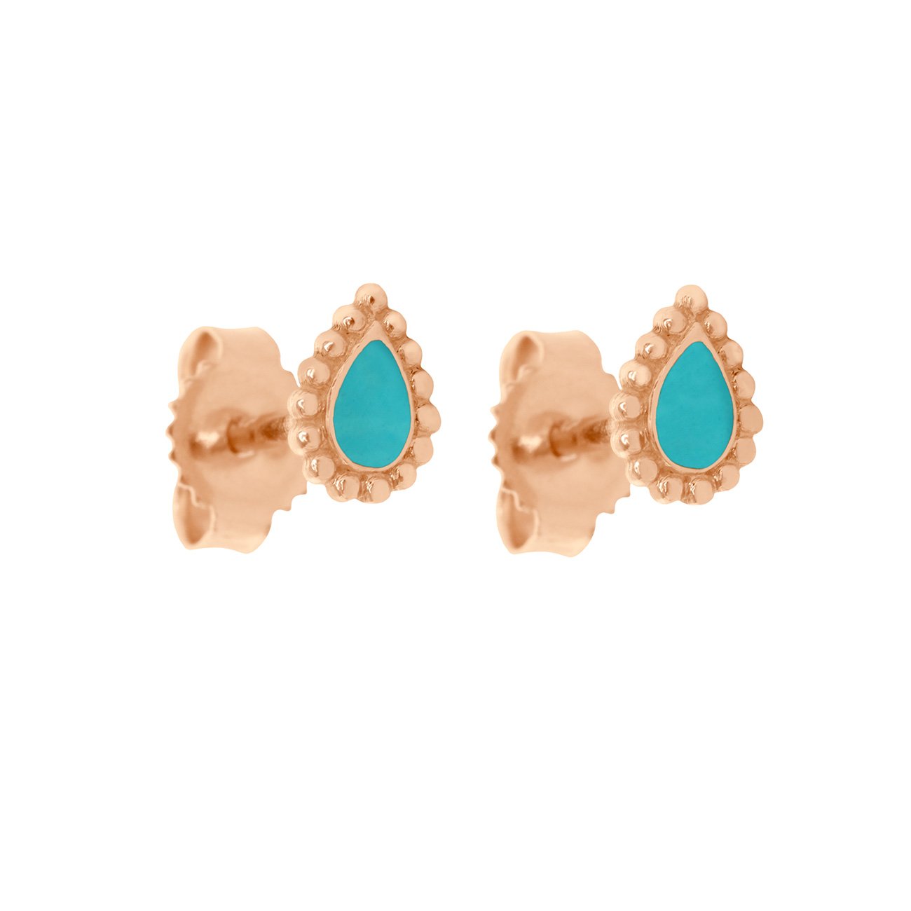 Boucles d'oreilles Lucky Cashmere turquoise vert, or rose