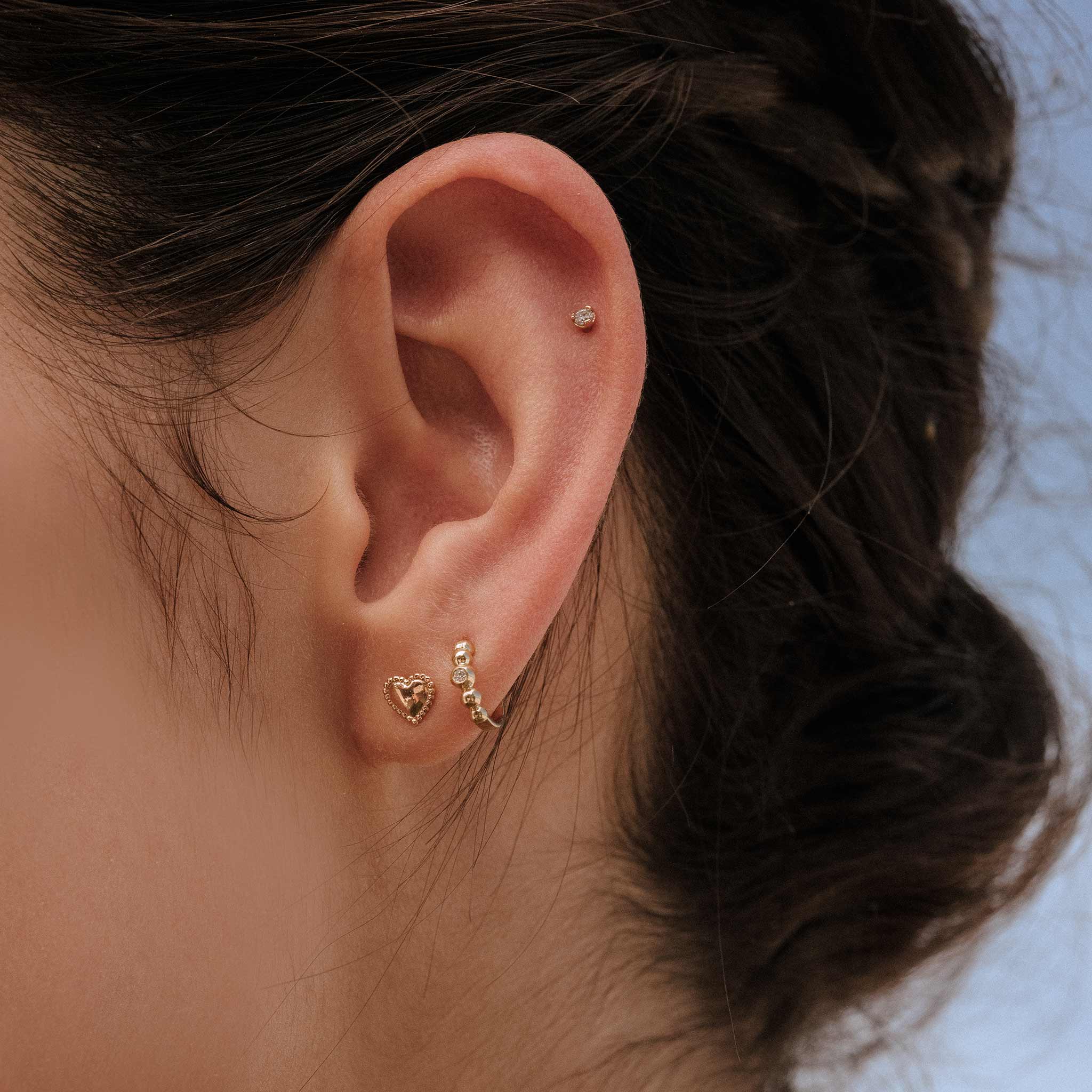 Boucles d'oreilles mini Puce, diamants, or blanc mini gigi Référence :  b4mi000g00xxdi -4