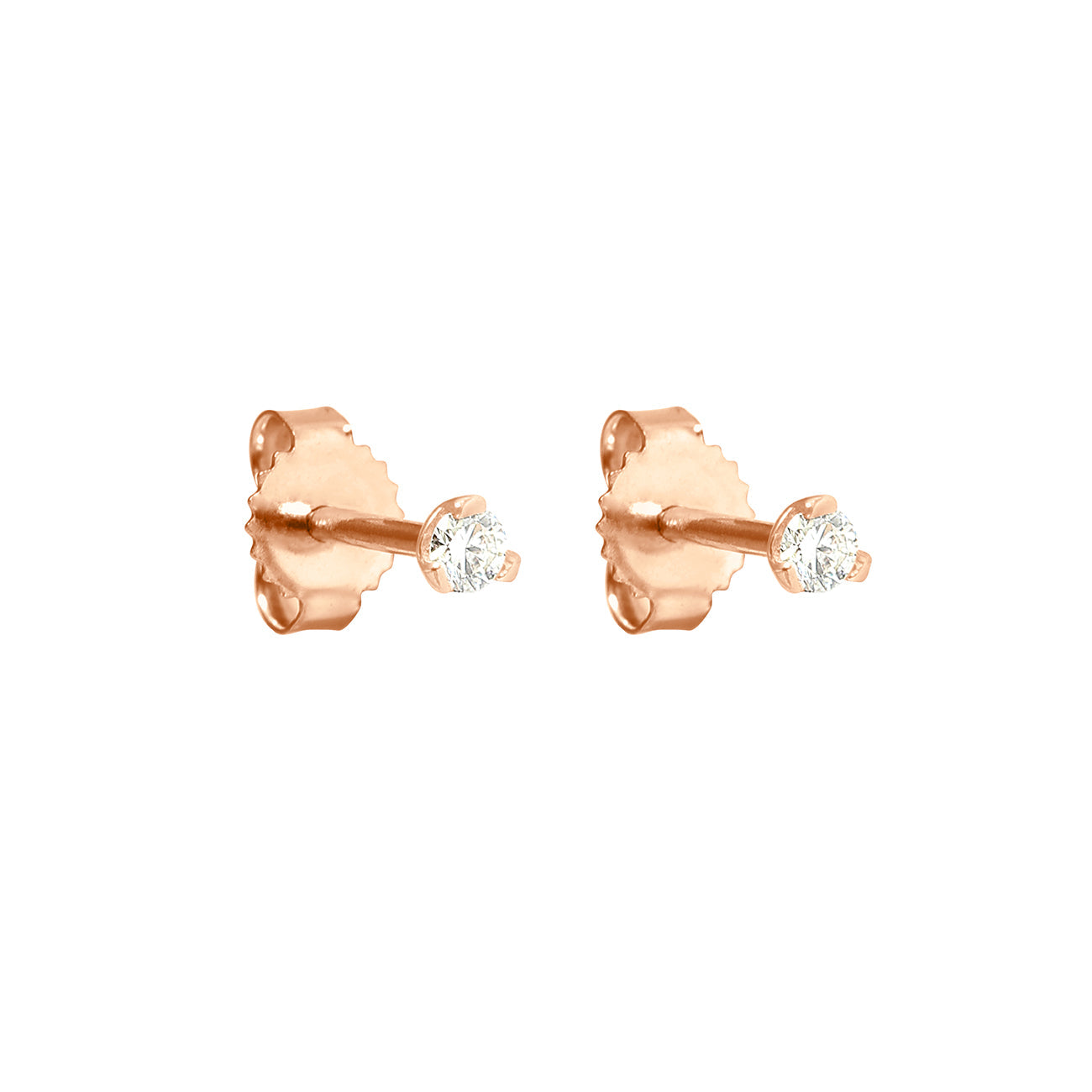 Boucles d'oreilles mini Puce, diamants, or rose