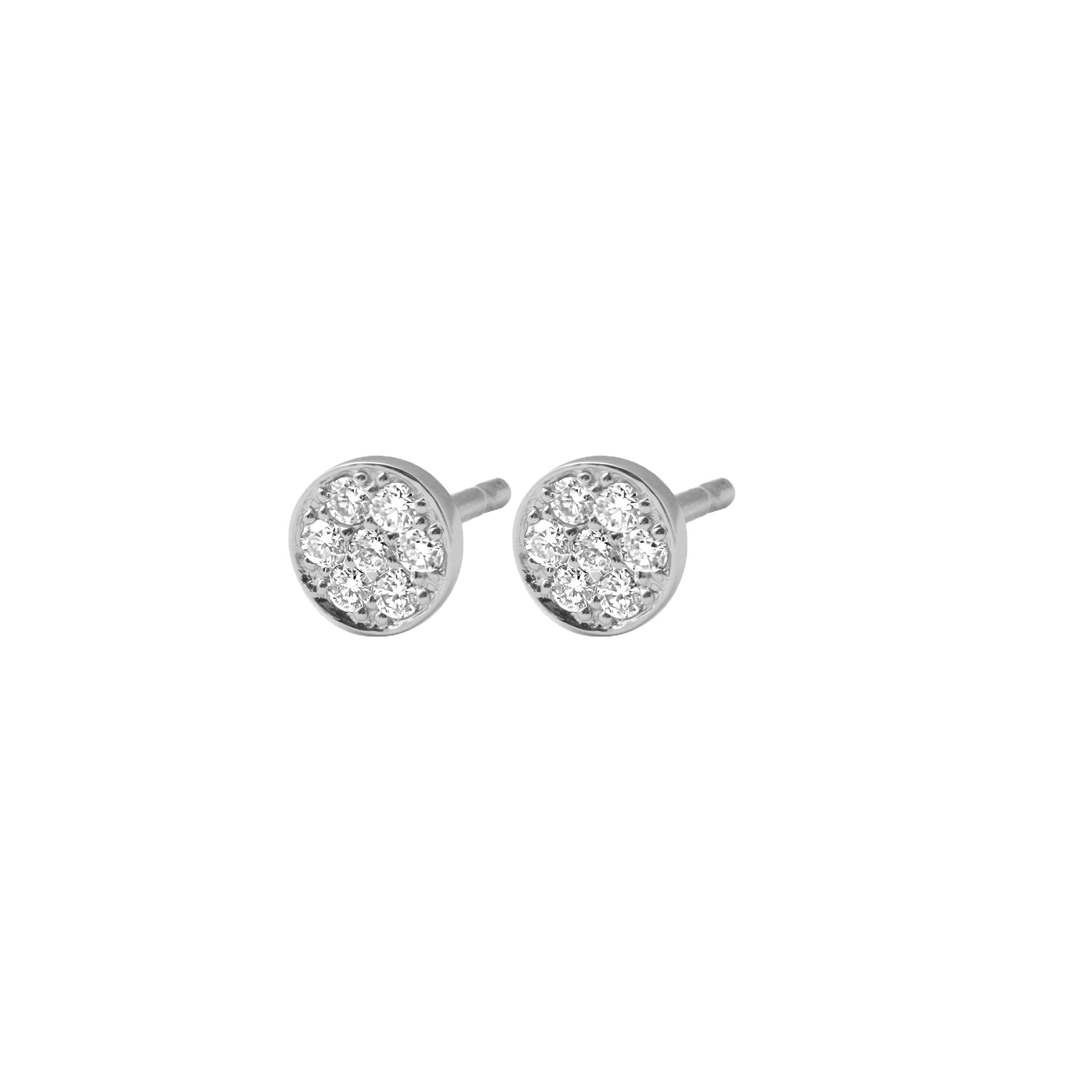 Boucles d'oreilles Puce, diamants, or blanc lucky Référence :  b4pu001g00xxdi -1