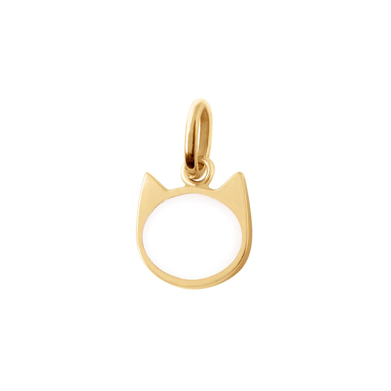 Pendentif Chat résine blanche, or jaune voyage Référence :  b5ch001j01xxxx -1