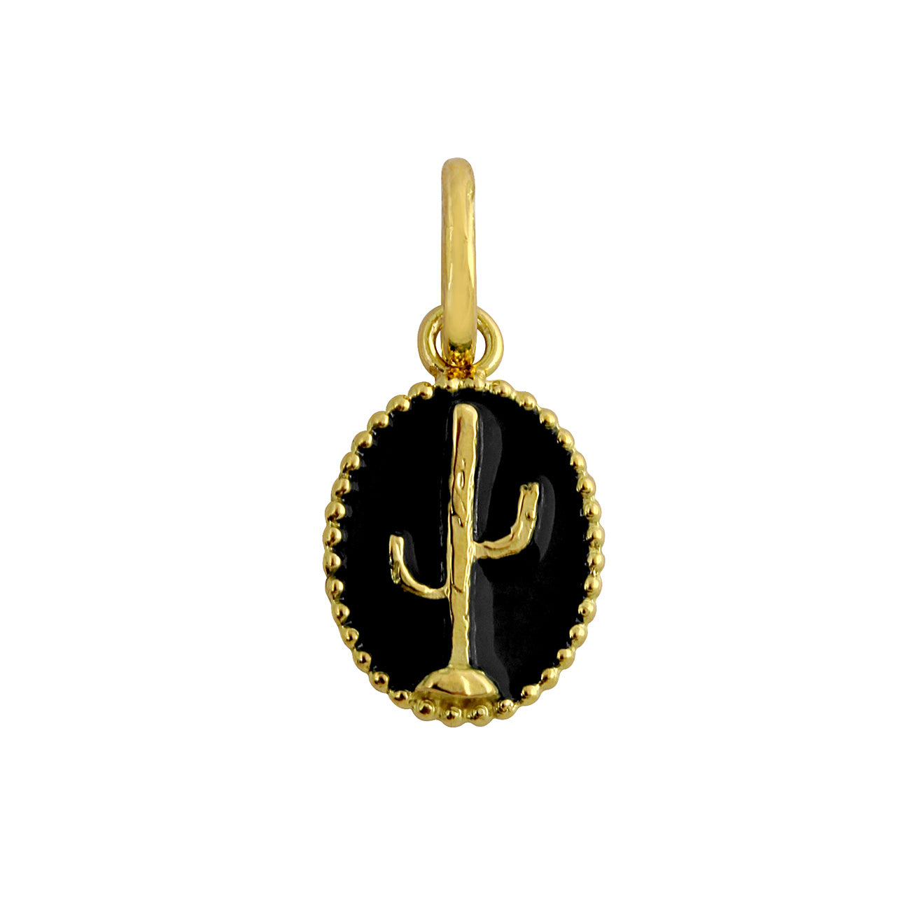 Pendentif Cactus résine noir, or jaune voyage Référence :  b5ct001j20xxxx -1