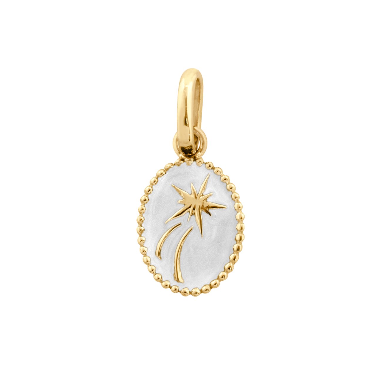 Pendentif Etoile Espoir résine blanche, or jaune