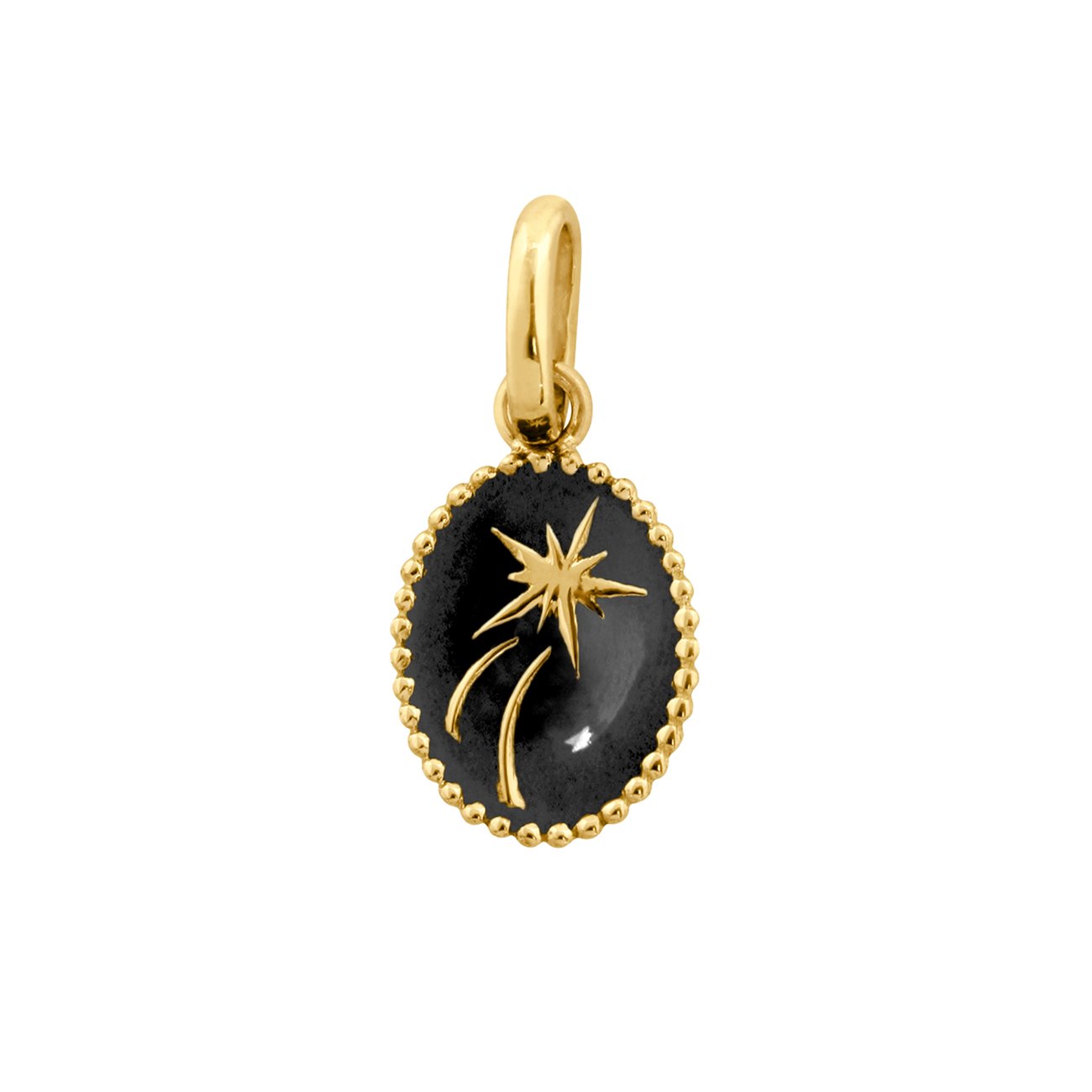 Pendentif Etoile Espoir résine noire, or jaune