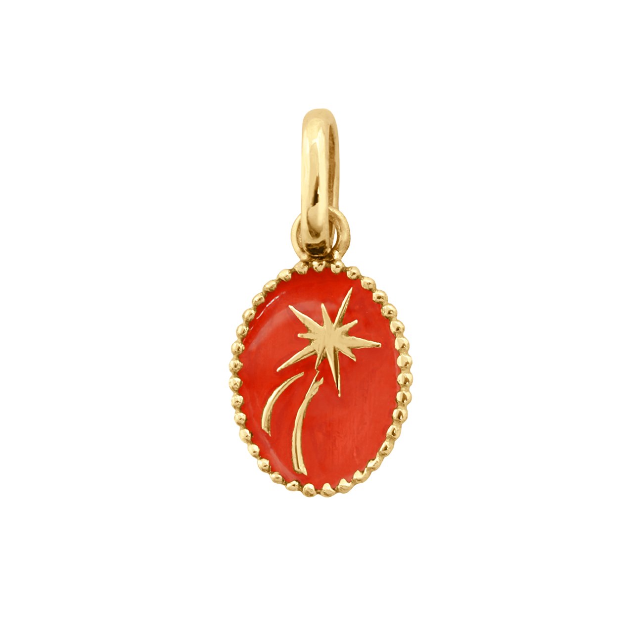 Pendentif Etoile Espoir résine corail, or jaune pirate Référence :  b5ee002j58xxxx -1