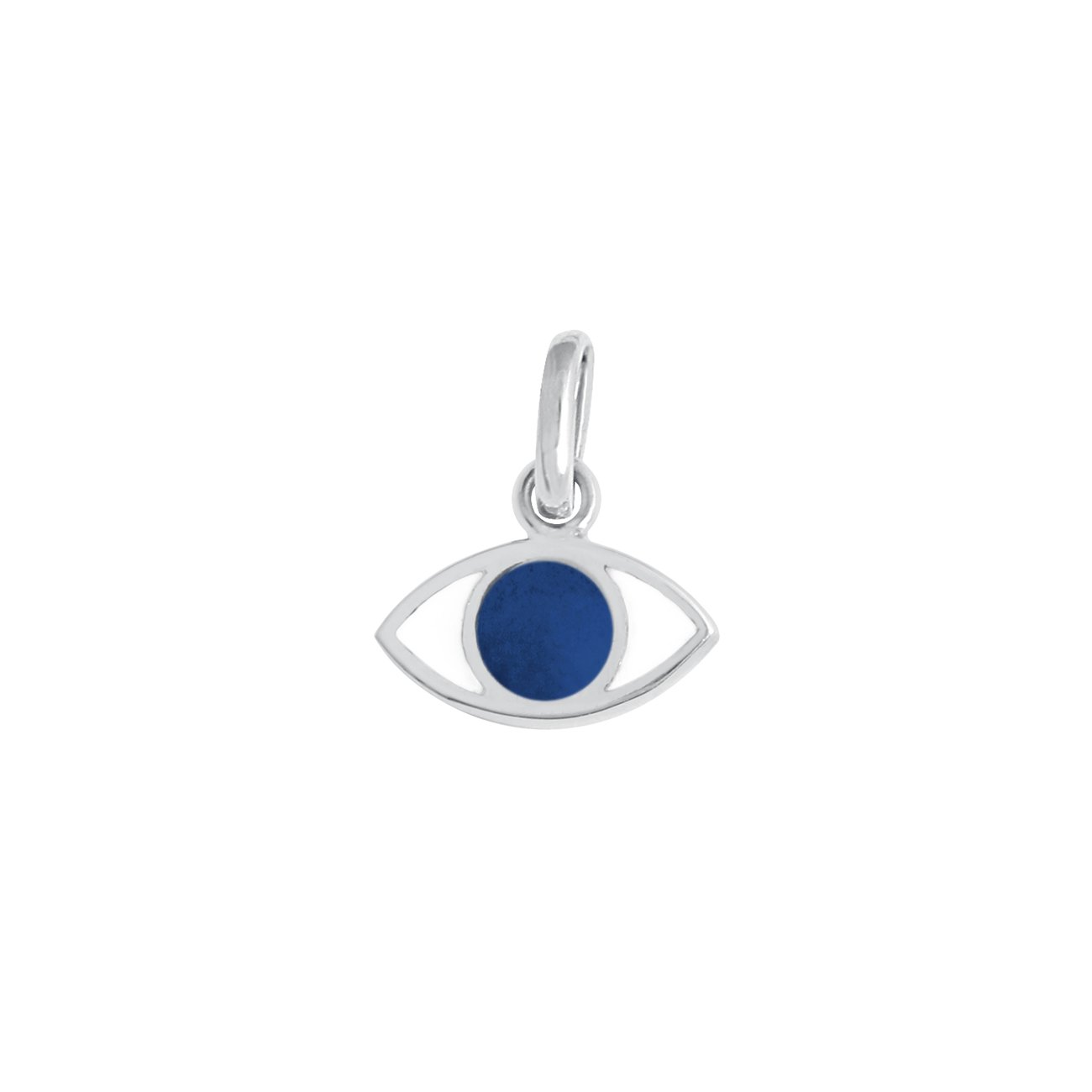 Pendentif Eye prusse, or blanc