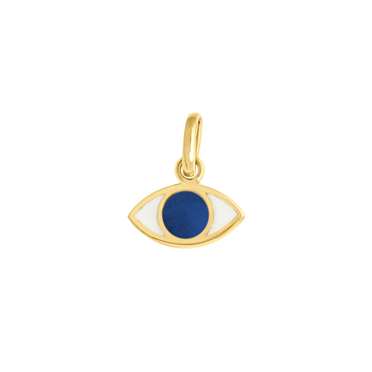 Pendentif Eye prusse, or jaune