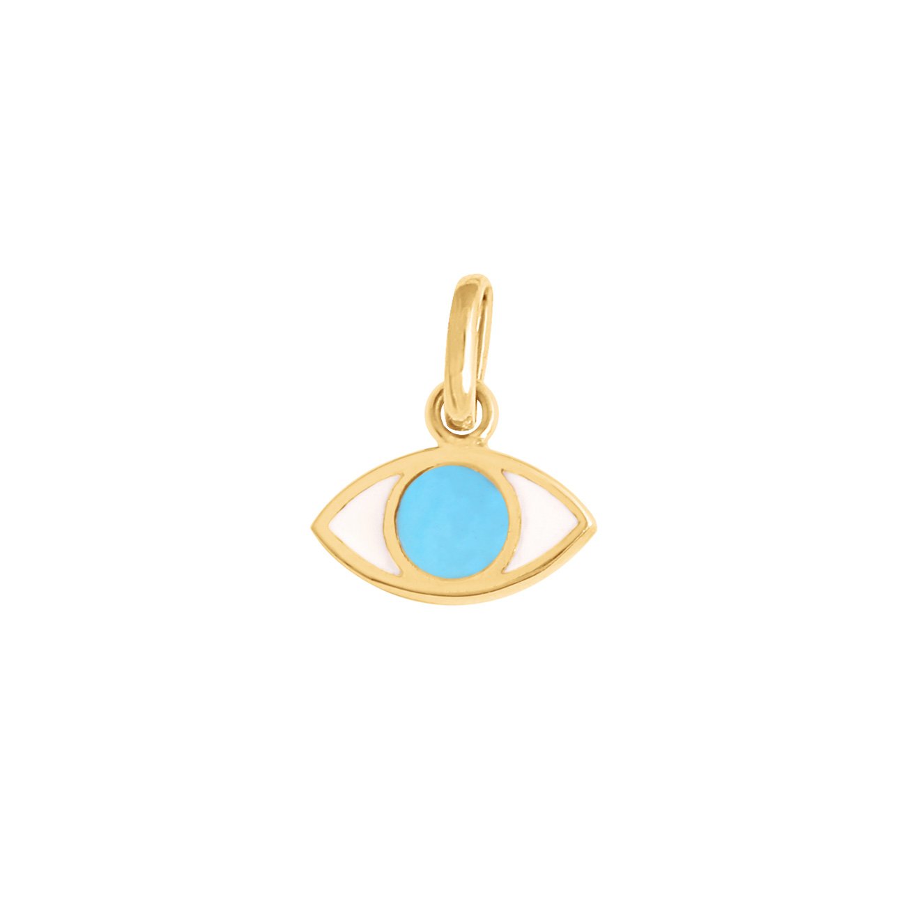 Pendentif Eye turquoise, or jaune