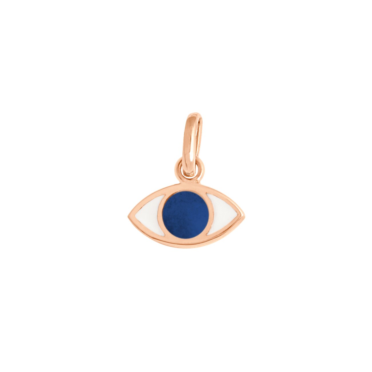 Pendentif Eye prusse, or rose