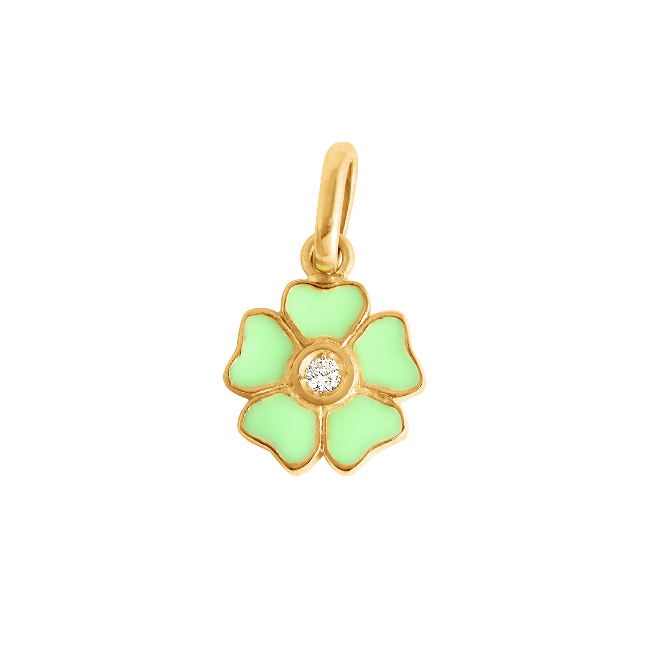 Pendentif Fleur résine anis, diamant, or jaune voyage Référence :  b5fl001j54xxdi -1