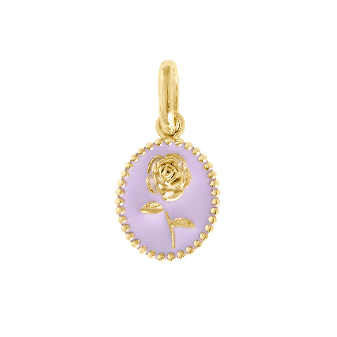 Pendentif Rose résine parme, or jaune voyage Référence :  b5fl002j10xxxx -1