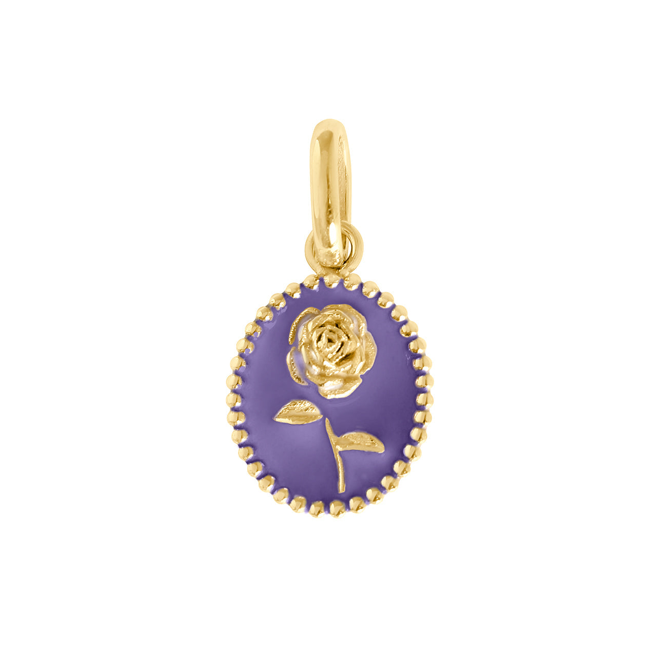 Pendentif Rose résine mauve, or jaune voyage Référence :  b5fl002j43xxxx -1