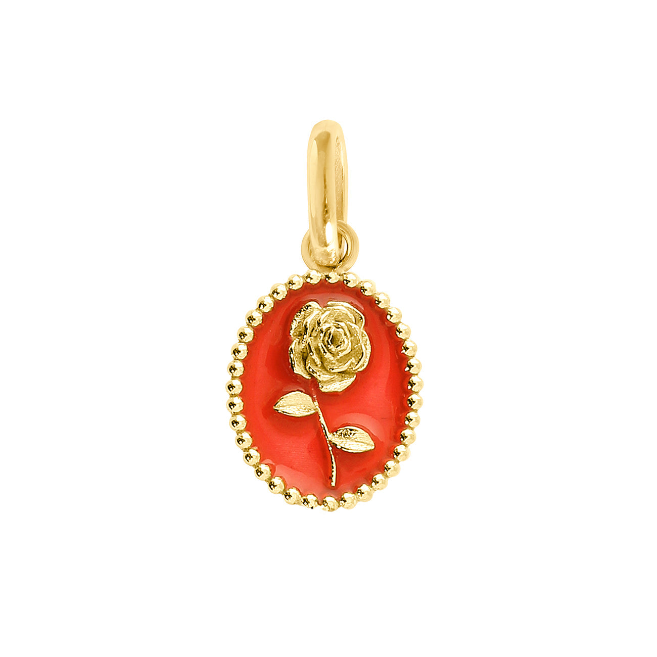 Pendentif Rose résine corail, or jaune voyage Référence :  b5fl002j58xxxx -1