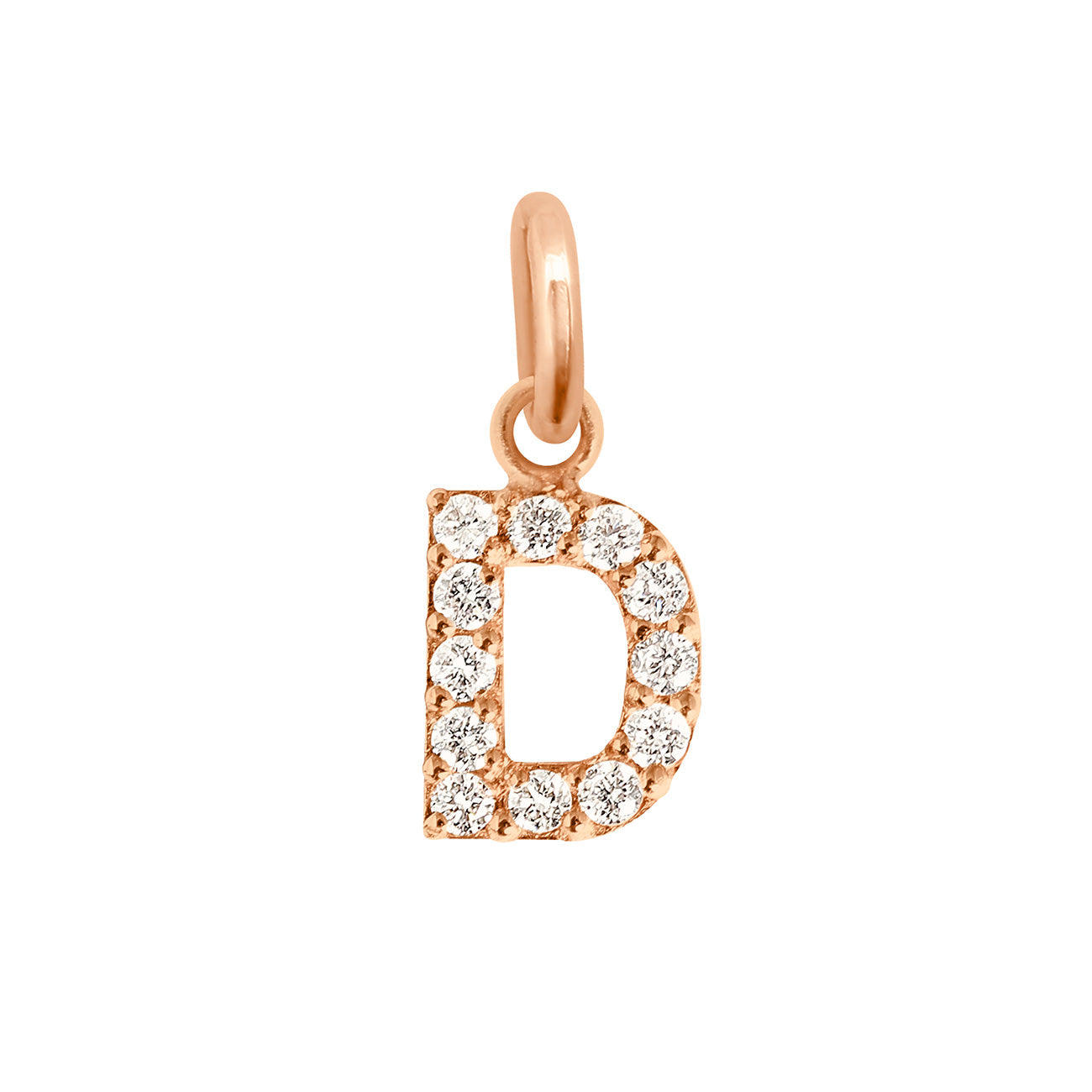 Pendentif Lucky Letter D, or rose, diamants lucky letter Référence :  b5le00dr00xxdi -1