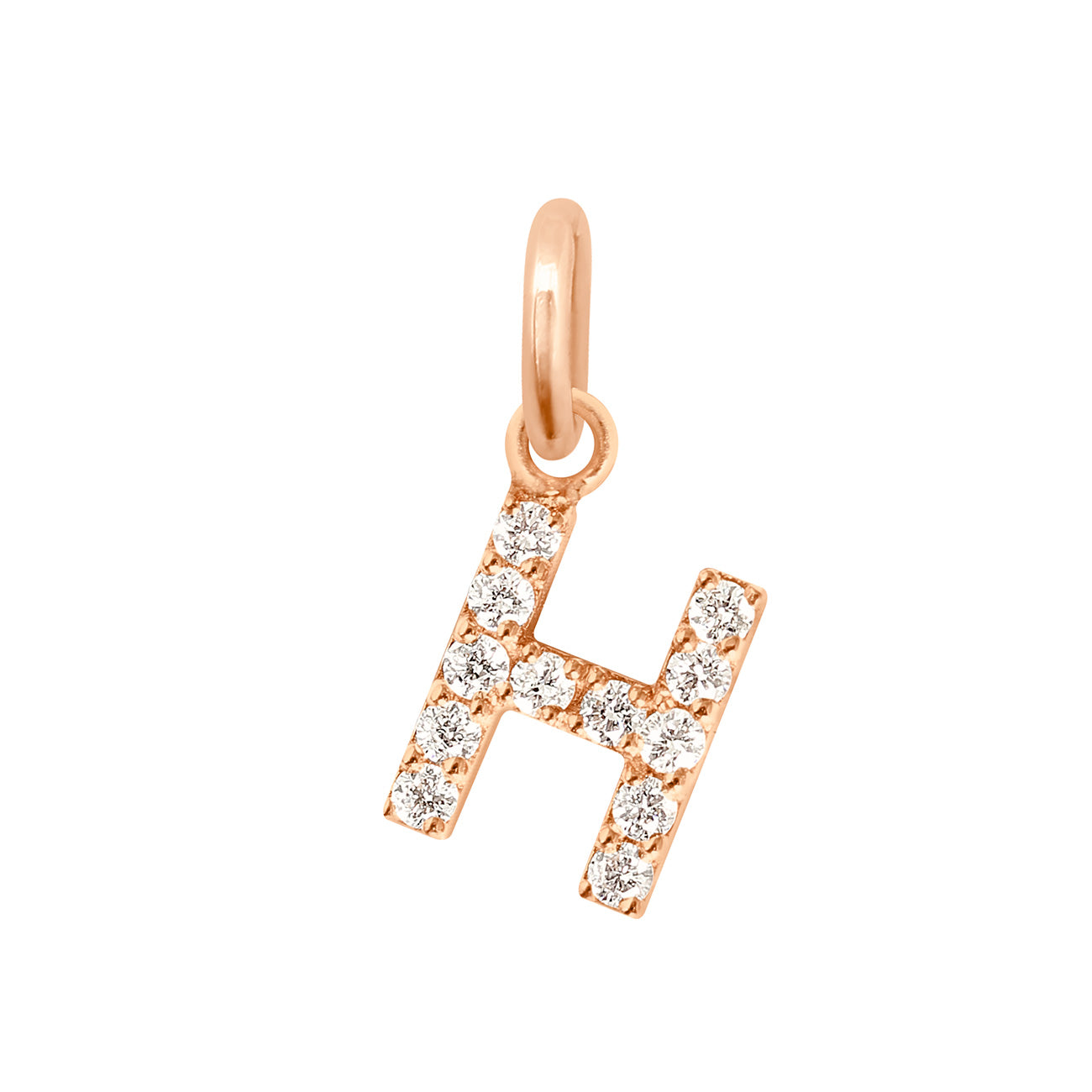 Pendentif Lucky Letter H, or rose, diamants lucky letter Référence :  b5le00hr00xxdi -1