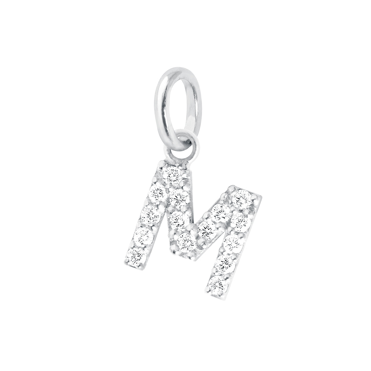 Pendentif Lucky Letter M, or blanc, diamants lucky letter Référence :  b5le00mg00xxdi -1