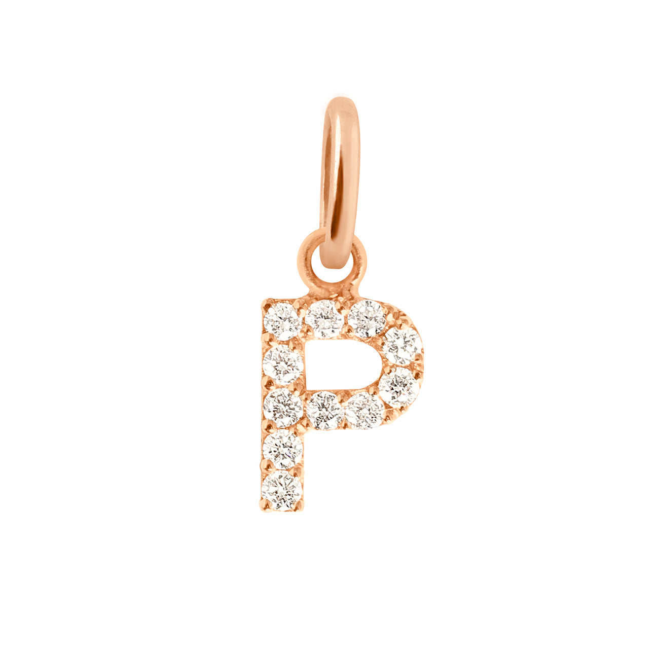 Pendentif Lucky Letter P, or rose, diamants lucky letter Référence :  b5le00pr00xxdi -1