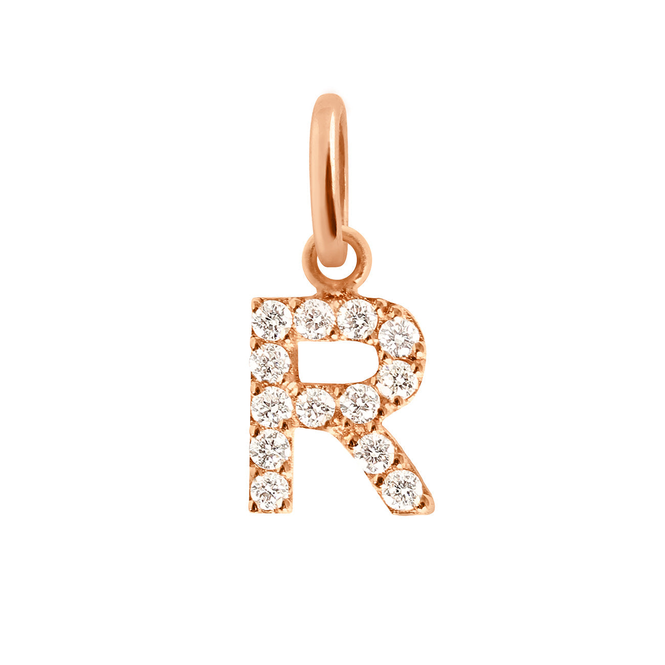 Pendentif Lucky Letter R, or rose, diamants lucky letter Référence :  b5le00rr00xxdi -1