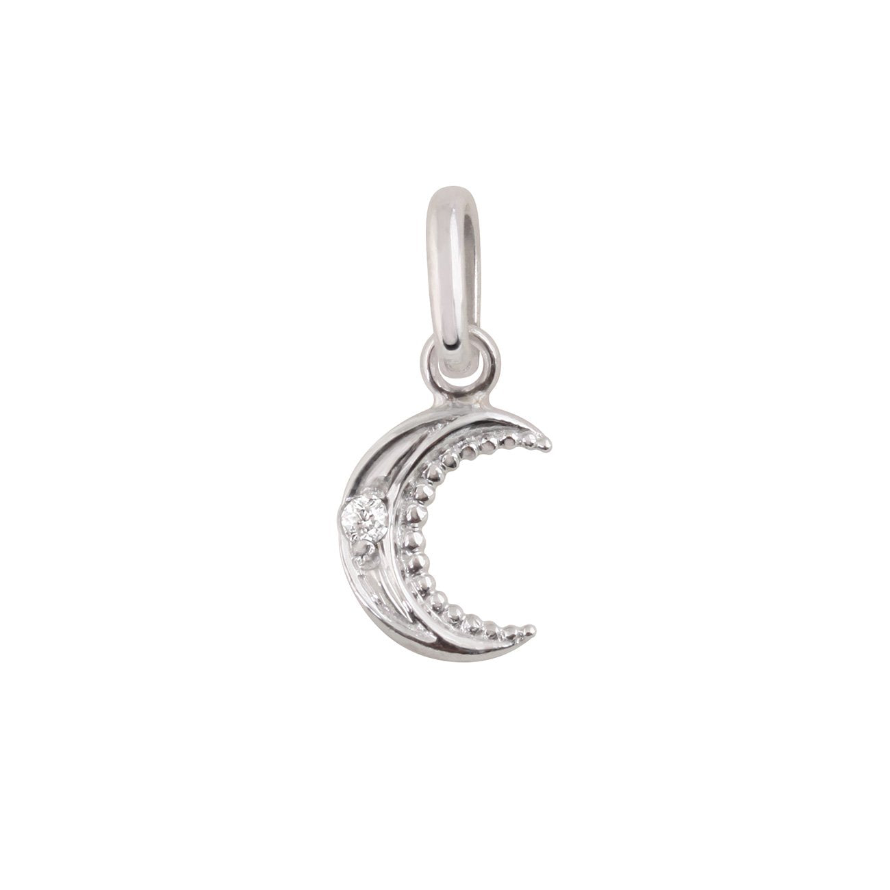 Pendentif petite Lune, diamant, or blanc pirate Référence :  b5lu003g00xxdi -1