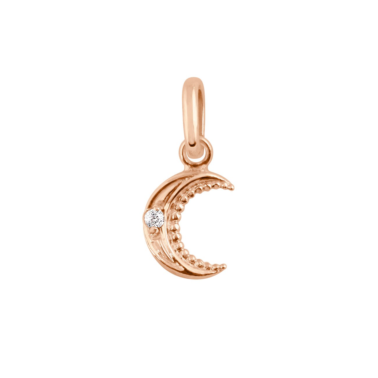 Pendentif petite Lune, diamant, or rose pirate Référence :  b5lu003r00xxdi -1