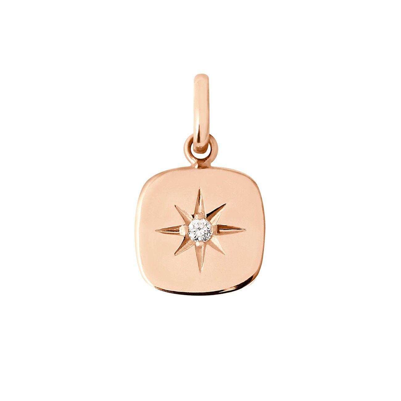 Pendentif Miss Gigi, diamant, or rose