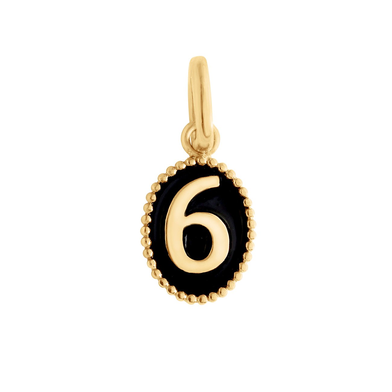 Pendentif Number 6 noir, or jaune