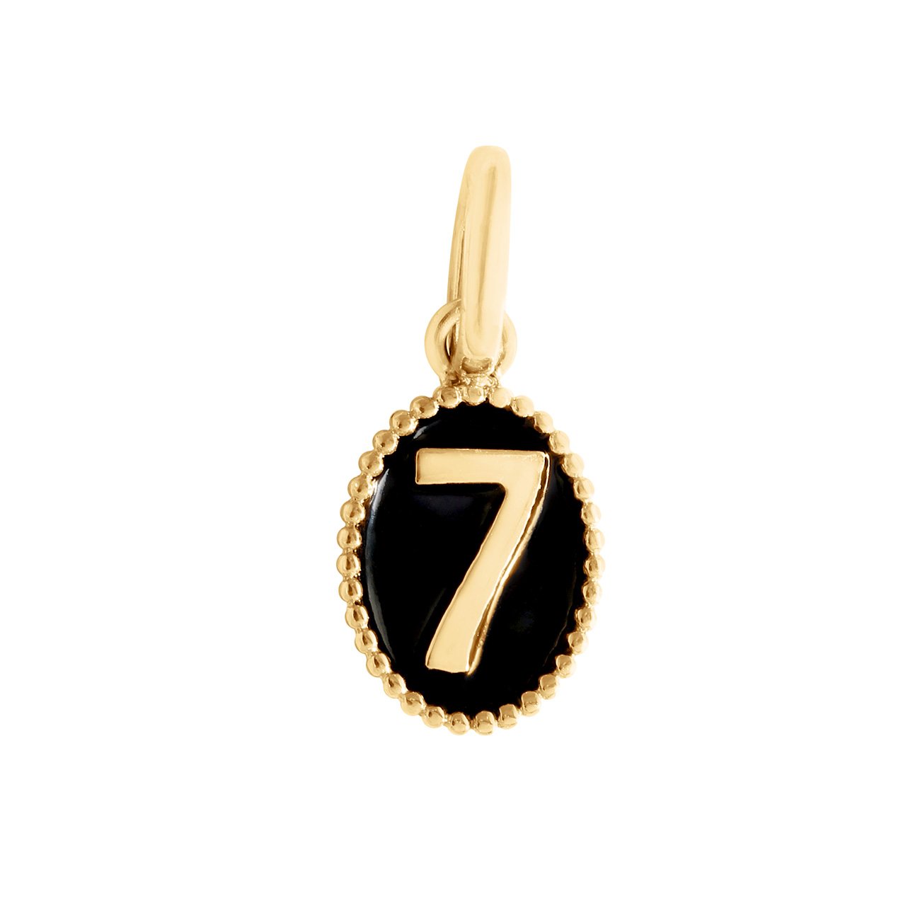 Pendentif Number 7 noir, or jaune